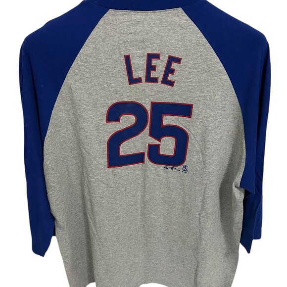 Derrek Lee Chicago Cubs Baseball 3/4 Sleeve Jersey Size XXL Majestic - Picture 6 of 6